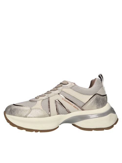 Sneakers in pelle, ecopelle e tessuto ALEXANDER SMITH | VICTORIA WOMAN VIW 1142DARK IVORY-ORO